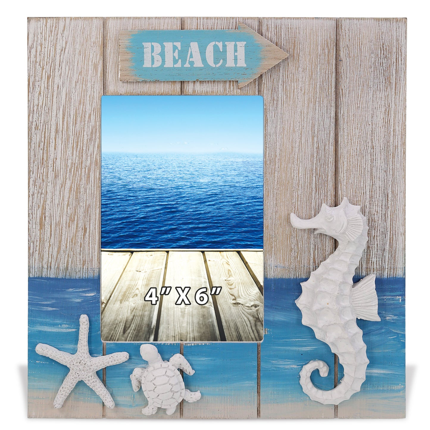 NAUTICAL DECOR - BLUE WAVE PHOTO FRAME 4X6