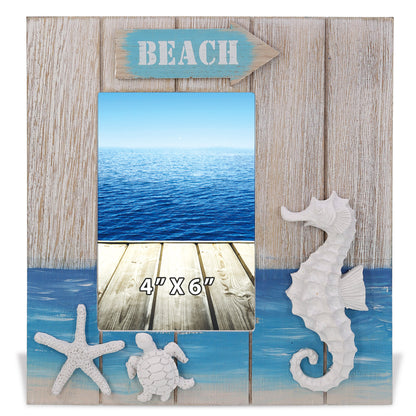 NAUTICAL DECOR - BLUE WAVE PHOTO FRAME 4X6