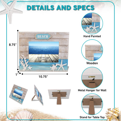 NAUTICAL DECOR - BLUE WAVE PHOTO FRAME 7X5