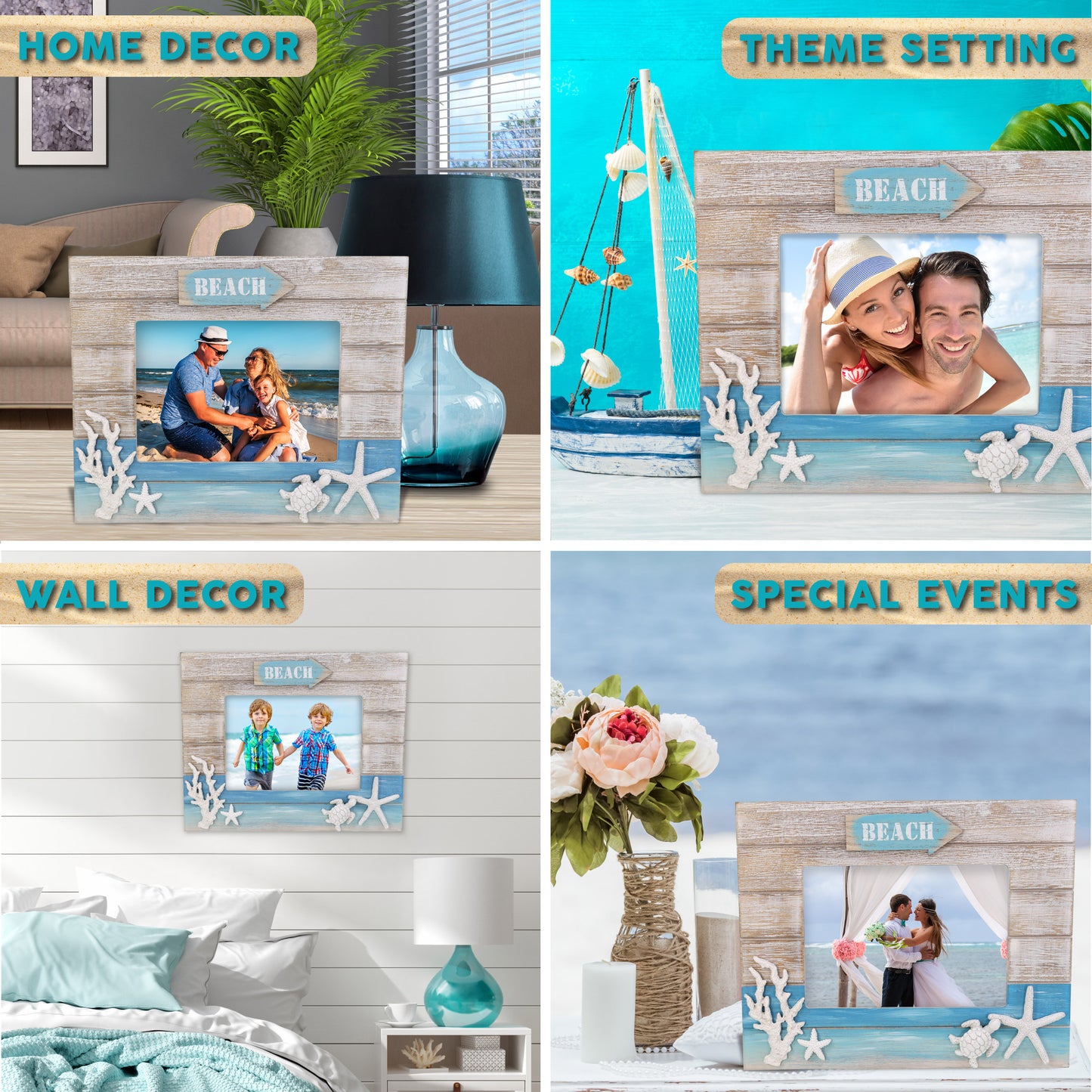 NAUTICAL DECOR - BLUE WAVE PHOTO FRAME 7X5