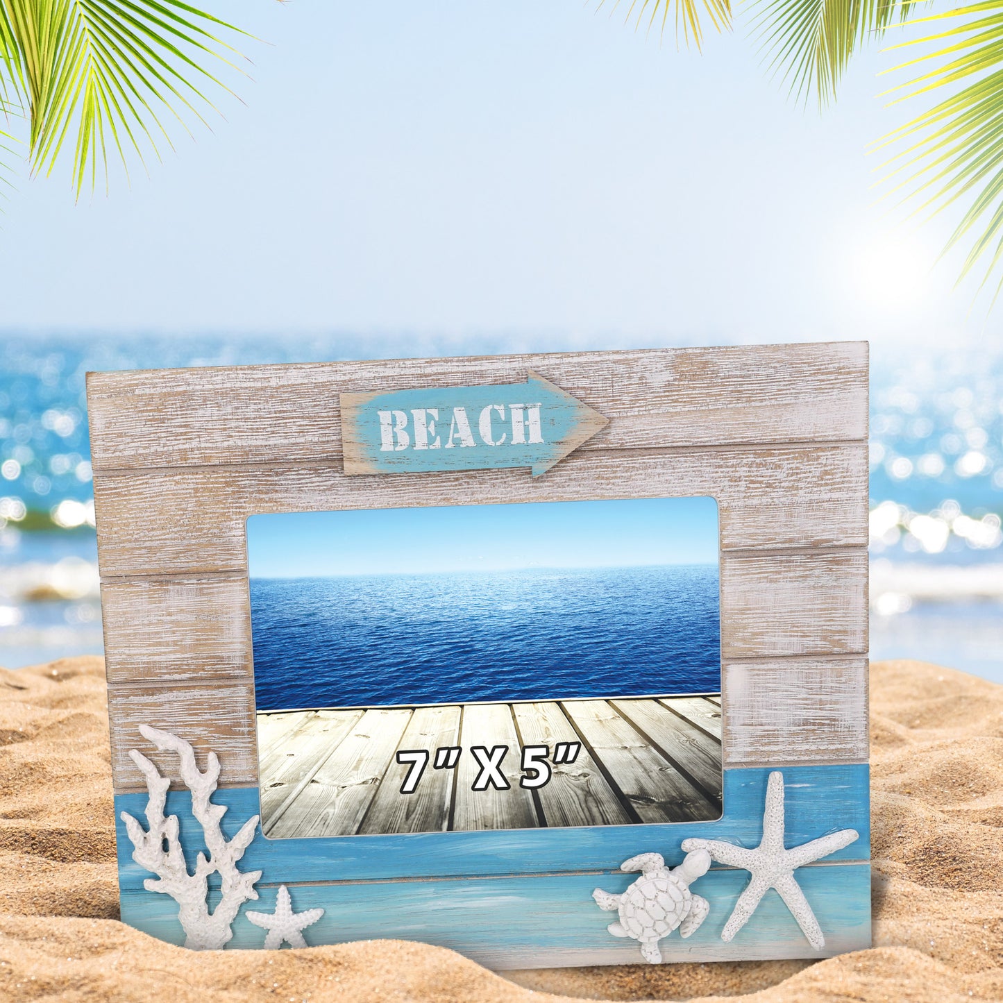 NAUTICAL DECOR - BLUE WAVE PHOTO FRAME 7X5