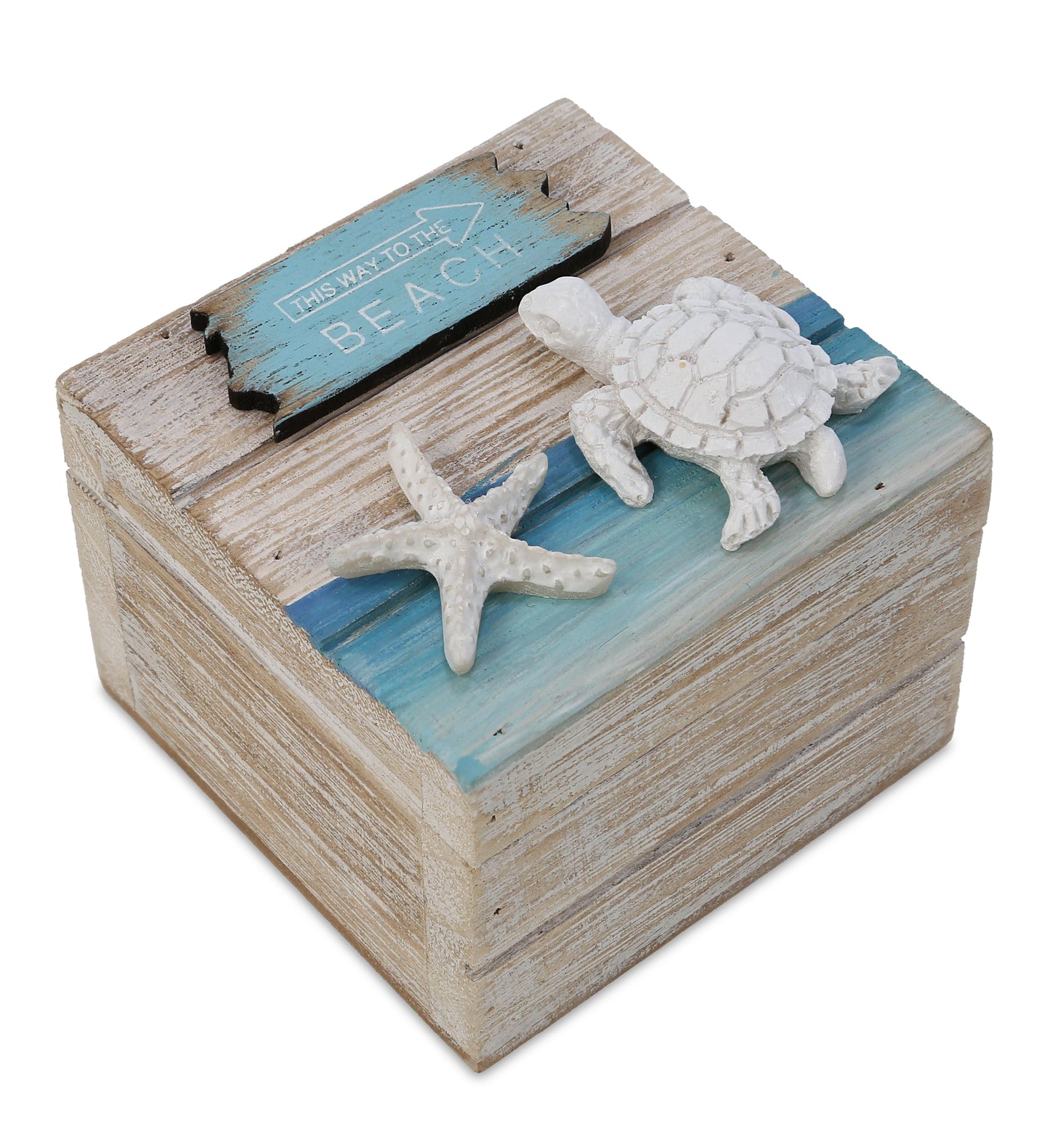 NAUTICAL DECOR - BLUE WAVE JEWELRY BOX SMALL