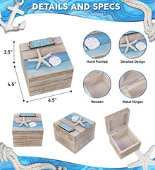 NAUTICAL DECOR - BLUE WAVE JEWELRY BOX LARGE