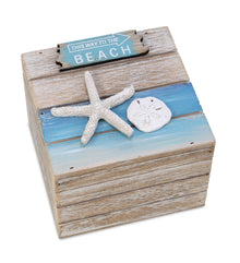 NAUTICAL DECOR - BLUE WAVE JEWELRY BOX LARGE