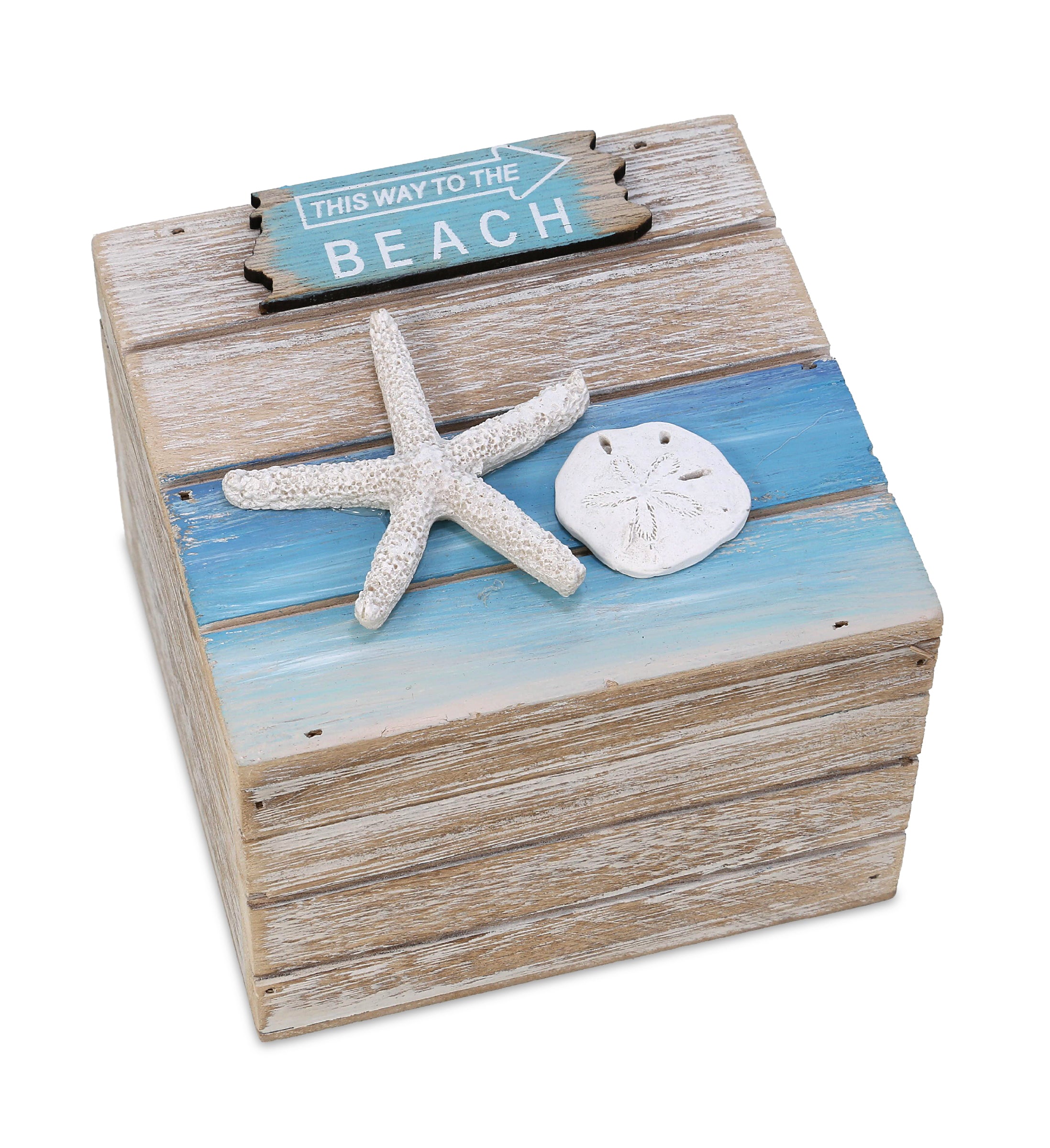 NAUTICAL DECOR - BLUE WAVE JEWELRY BOX LARGE