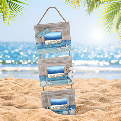 NAUTICAL DECOR - BLUE WAVE HANGING FRAMES 3.5X2.5