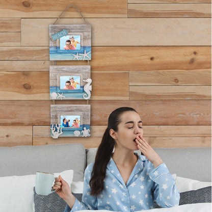NAUTICAL DECOR - BLUE WAVE HANGING FRAMES 3.5X2.5