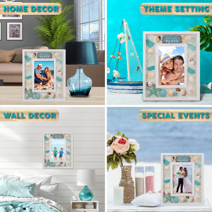 NAUTICAL DECOR - OCEANIC WOODEN EDGE PHOTO FRAME 4X6