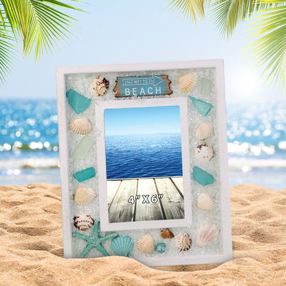 NAUTICAL DECOR - OCEANIC WOODEN EDGE PHOTO FRAME 4X6