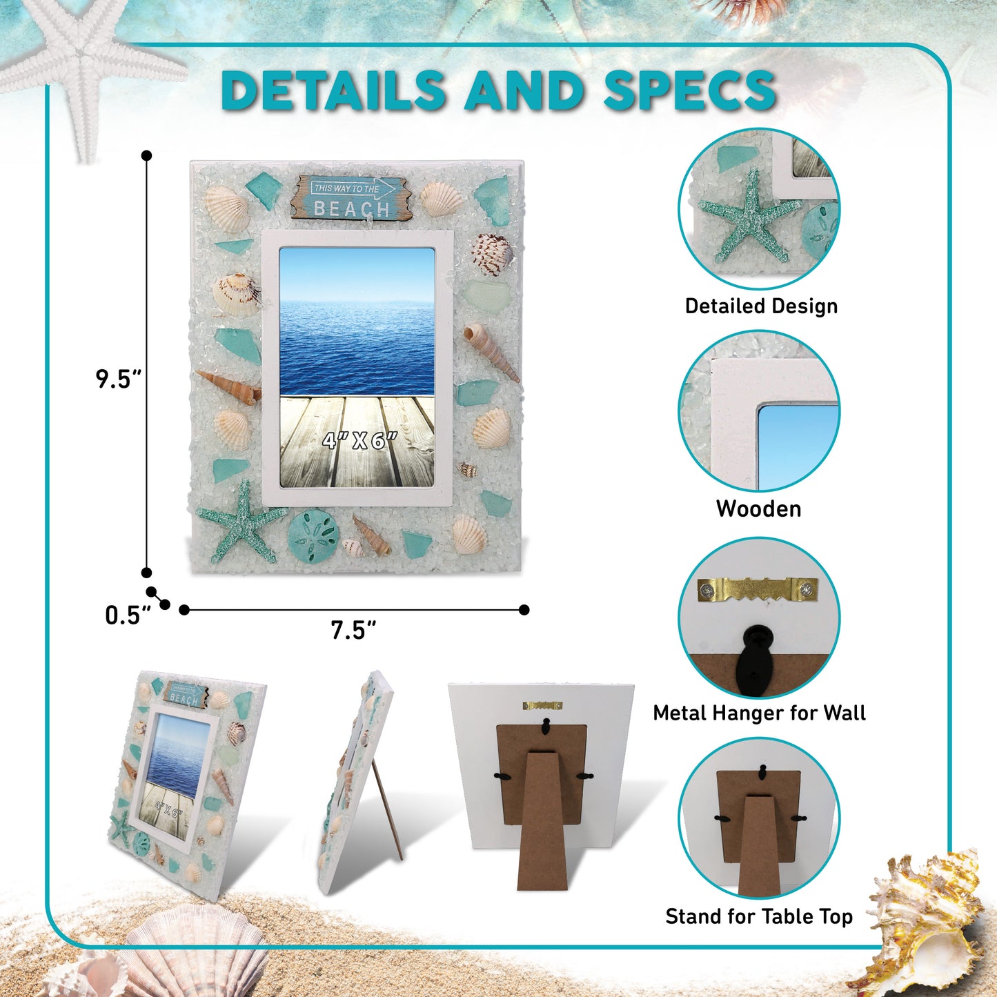 NAUTICAL DECOR - OCEANIC PHOTO FRAME 4X6