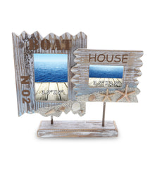 NAUTICAL DECOR - COASTAL HORIZON PHOTO FRAMES STAND 3.5X5 & 3.5X2.5