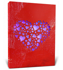 LED LIGHT UP WALL PICTURE ART - HEARTS