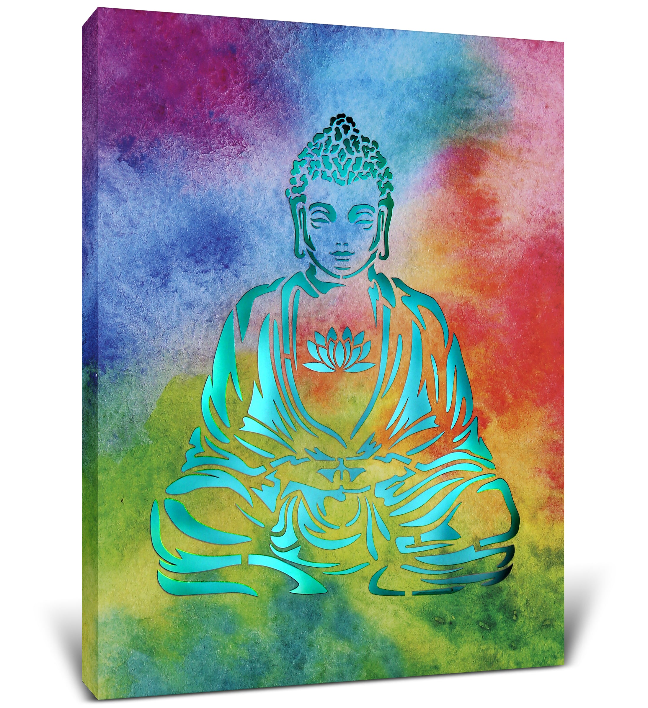 LED LIGHT UP WALL PICTURE ART - BUDDHA
