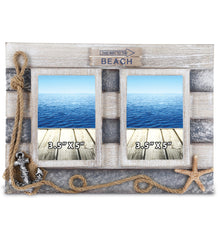 NAUTICAL - SILVER SEA DOUBLE PHOTO FRAMES 3.5X5