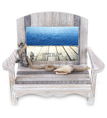 NAUTICAL - SILVER SEA CHAIR WITH PHOTO FRAME 5X3.5