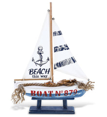 NAUTICAL - OCEAN BLUE SAILBOAT LARGE