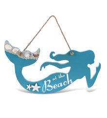 NAUTICAL - AQUA SKY MERMAID WALL HANGING SIGN