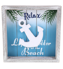 NAUTICAL - AQUA SKY ANCHOR RELAX WALL SIGN