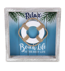 NAUTICAL - AQUA SKY LIFE RING RELAX WALL SIGN