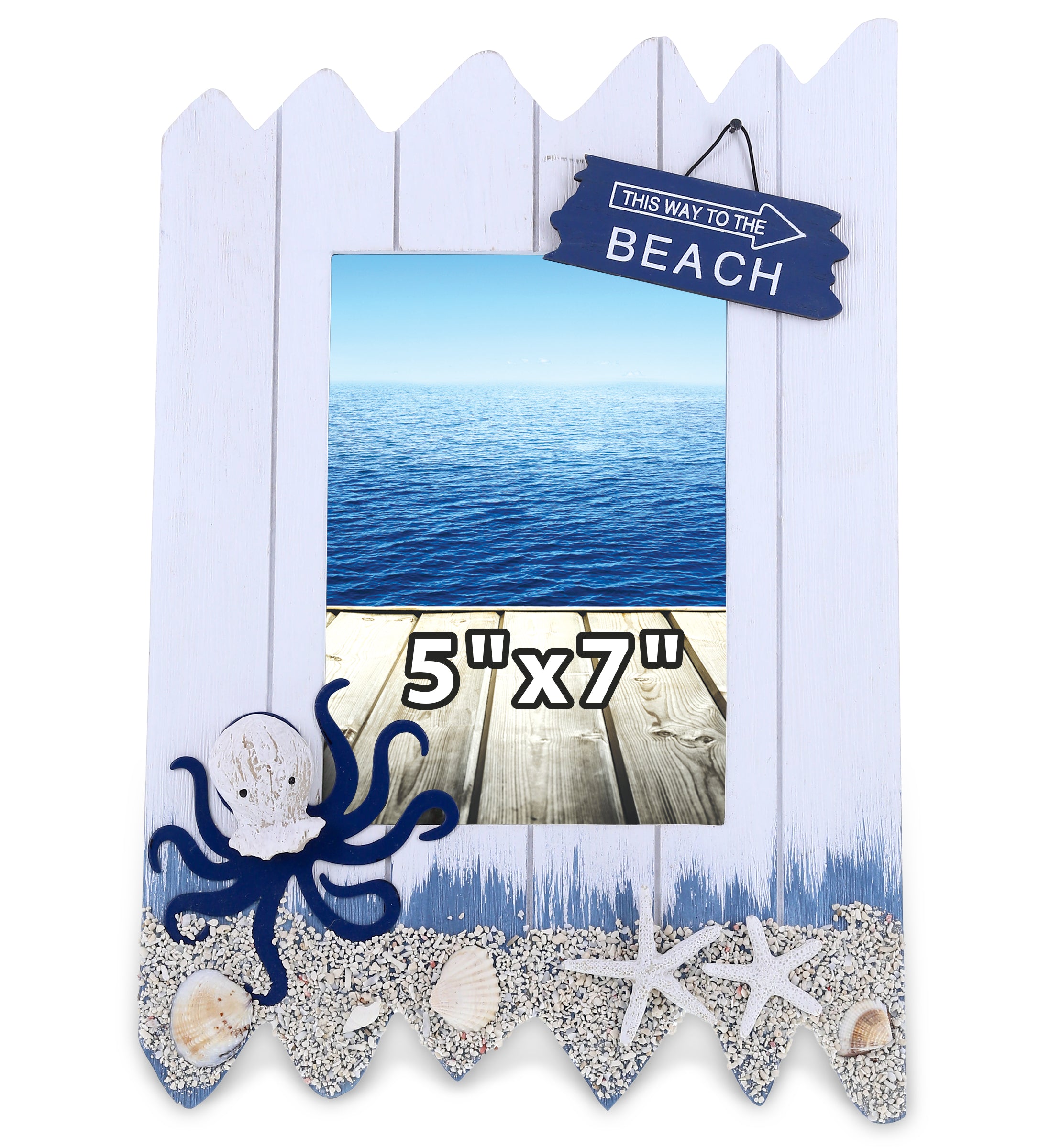 NAUTICAL - OCEAN BLUE OCTOPUS PHOTO FRAME 5x7