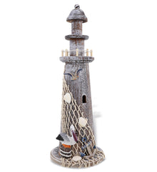 NAUTICAL - BROWN WOODEN LIGHTHOUSE - LARGE
