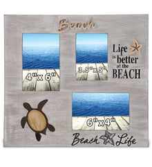 NAUTICAL - COASTAL SEA TURTLE MULTI PHOTO FRAME