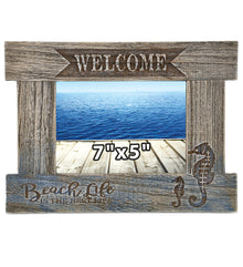NAUTICAL - DRIFTWOOD SEA HORSE PHOTO FRAME 7X5