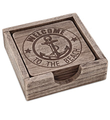 NAUTICAL - DRIFTWOOD ANCHOR COASTERS 6PC SET