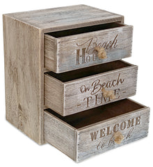 NAUTICAL - DRIFTWOOD 3-DRAWER STORAGE CHEST