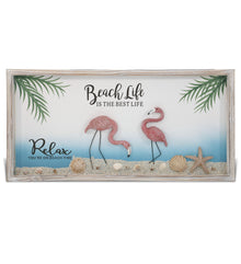 NAUTICAL - DRIFTWOOD FLAMINGO BEACH LIFE WALL DECOR