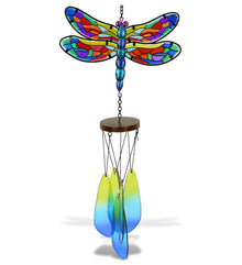 CoTa Global Summer Dragonfly Handmade Glass and Metal Wind Chime – 22.5 Inches