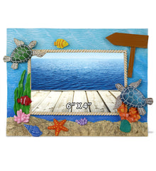 CoTa Global Handmade Colorful Sea Turtle 4x6 Nautical Photo Frame - 6 Inches