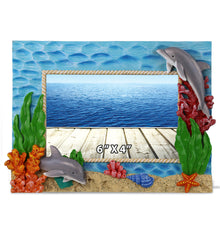 CoTa Global Handmade Colorful Dolphin 4x6 Nautical Photo Frame - 6 Inches