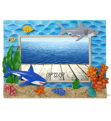 CoTa Global Handmade Colorful Shark 4x6 Nautical Photo Frame - 6 Inches
