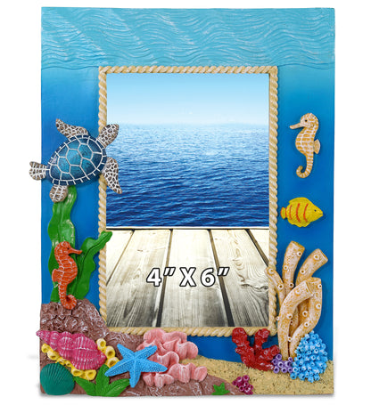 CoTa Global Handmade Colorful Under The Sea 4x6 Nautical Frame - 6 Inches