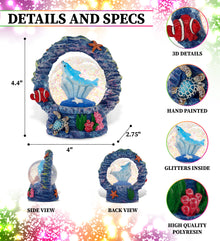 CORAL SNOWGLOBE - DOLPHIN 65MM