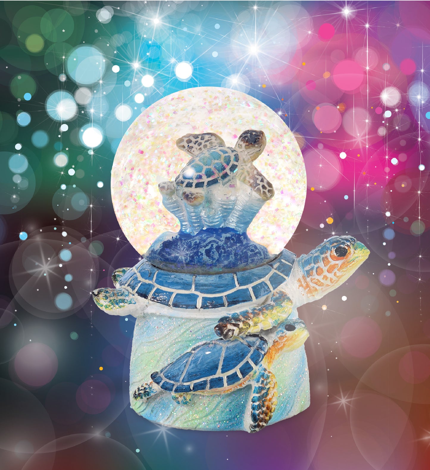 SNOWGLOBE - BLUE SEA TURTLE STACK 45MM