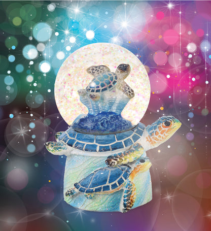 SNOWGLOBE - BLUE SEA TURTLE STACK 45MM