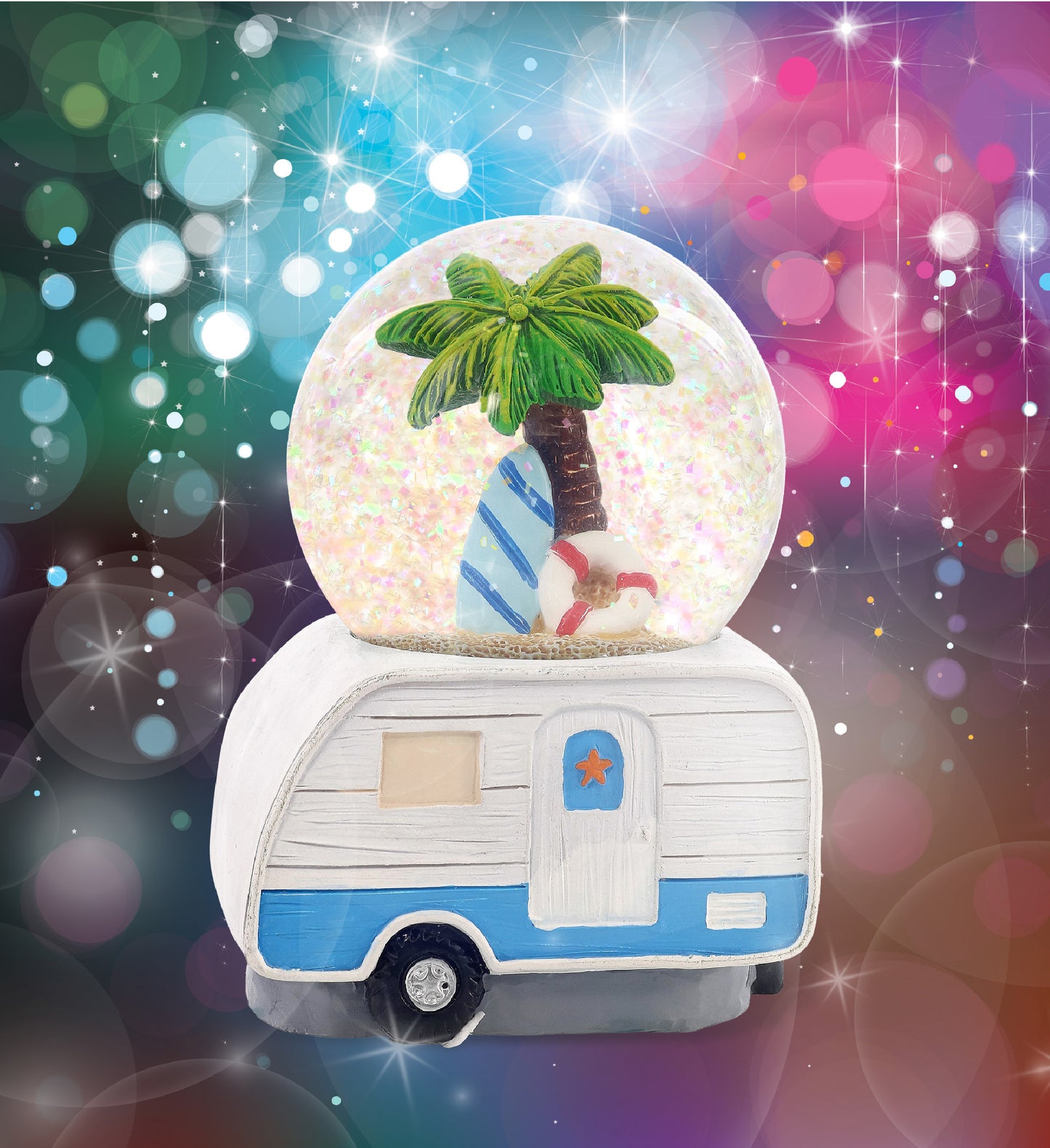 SNOWGLOBE - PALM TREE RV CAMPER 65MM