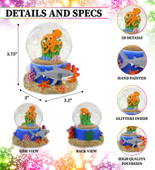CoTa Global Octopus Coral Snow Globe Decor with Pink Sparkle Glitter - 65 mm