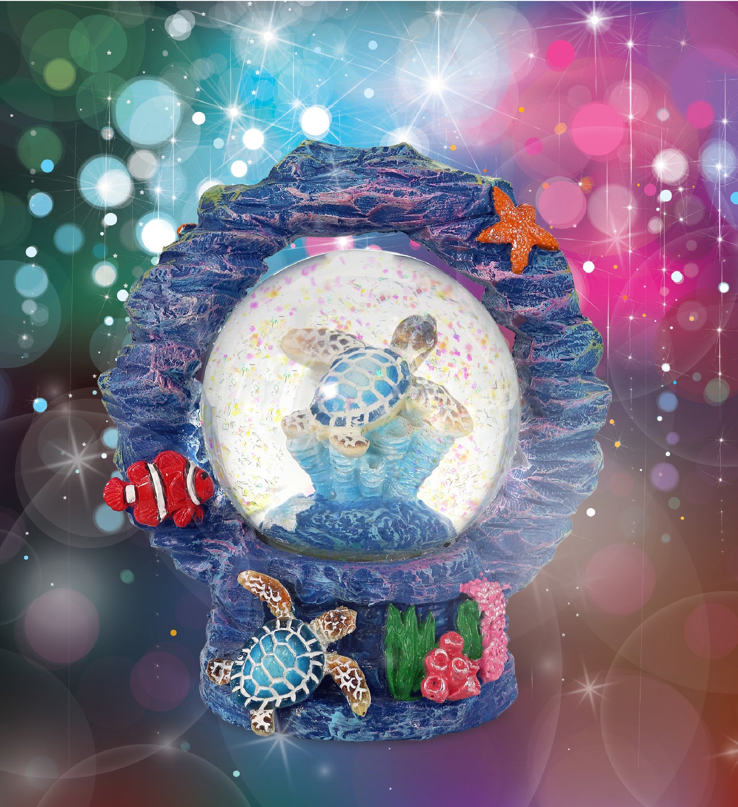 CORAL SNOWGLOBE - SEA TURTLE 45MM