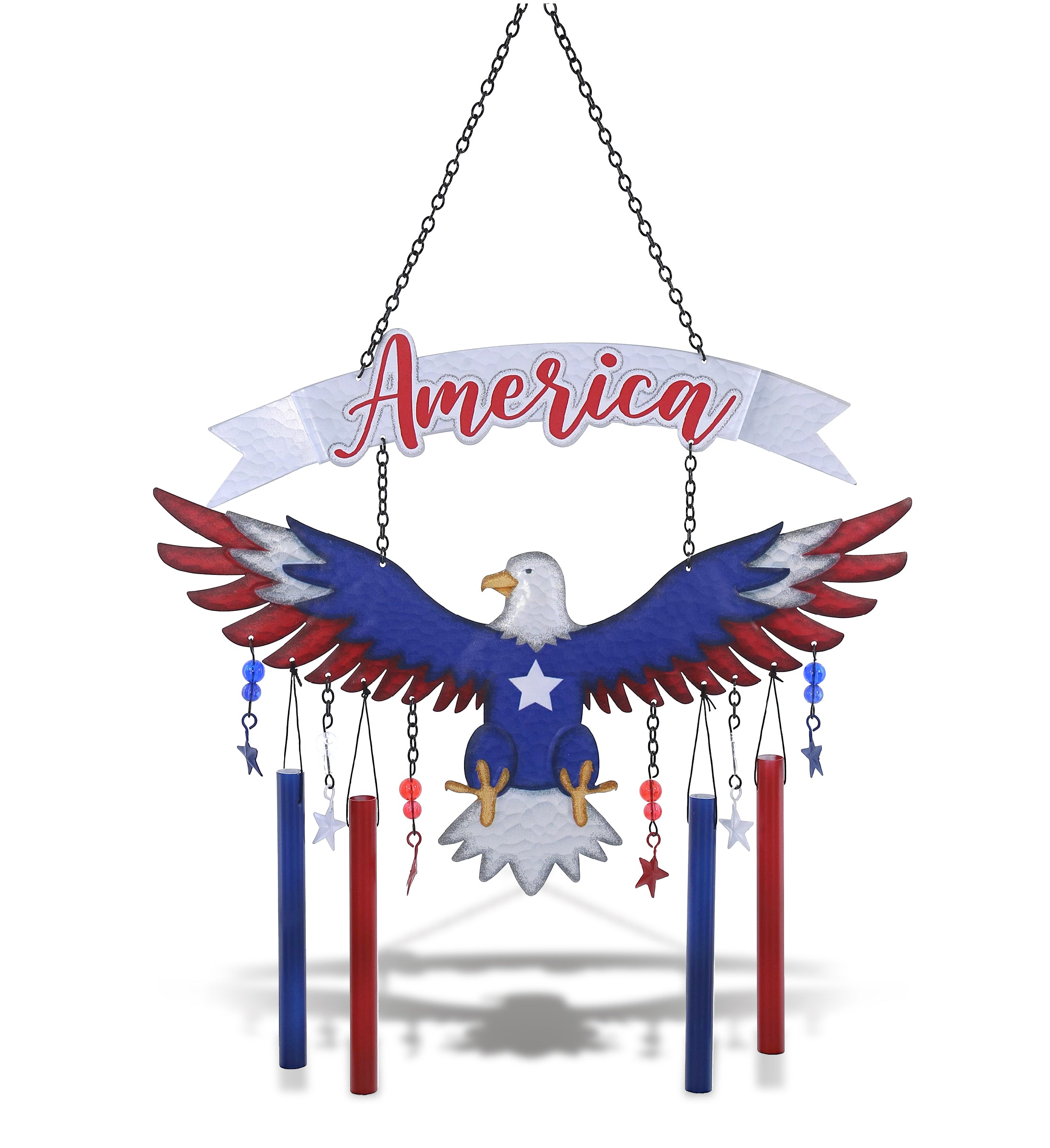 CoTa Global American Eagle Handcrafted Glass and Metal Wind Chime - 24 Inches