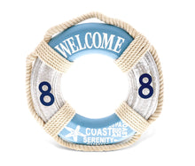 NAUTICAL DECOR - AQUA SKY LIFE RING WELCOME SIGN