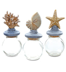 NAUTICAL DECOR - RESIN ASSORTED OCEAN JARS - 3PC SET
