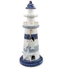 NAUTICAL DECOR - BLUE STRIPES LIGHTHOUSE