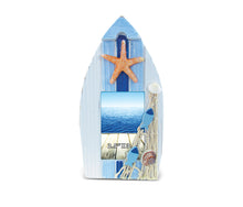 NAUTICAL DECOR - LIGHT BLUE STRIPES BOAT FRAME SMALL 2.5'x3.5'