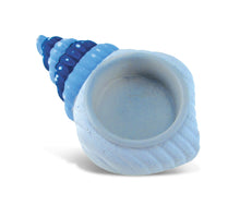 NAUTICAL DECOR - LIGHT BLUE STRIPES CONCH CANDLE HOLDER