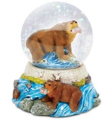 STONE SNOW GLOBE - GRIZZLY BEAR