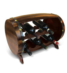 WINE DÉCOR - NAPOLEON - 10 BOTTLES WOODEN HOLDER - BARREL SHAPE