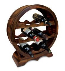 WINE DÉCOR - SOLOMON - 10 BOTTLES WOODEN HOLDER - CIRCLE SHAPE